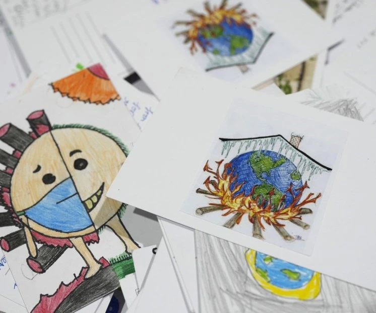 Dibujos del Pabellón de la Juventud en la COP27 en Sharm el-Sheikh (Egipto). Foto: AP. Dibujos del Pabellón de la Juventud en la COP27 en Sharm el-Sheikh (Egipto). Foto: AP.