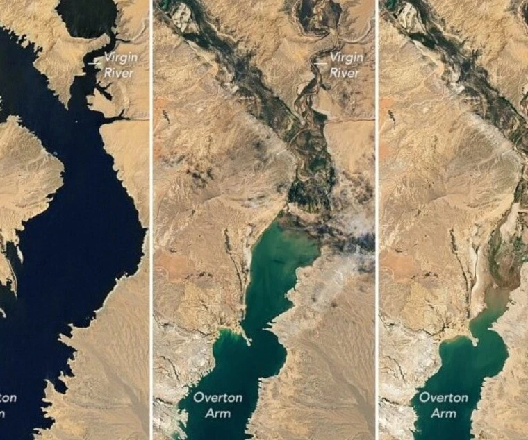 El mayor embalse de Estados Unidos suministra agua a millones de personas. Foto tomada de NASA. El mayor embalse de Estados Unidos suministra agua a millones de personas. Foto tomada de NASA.