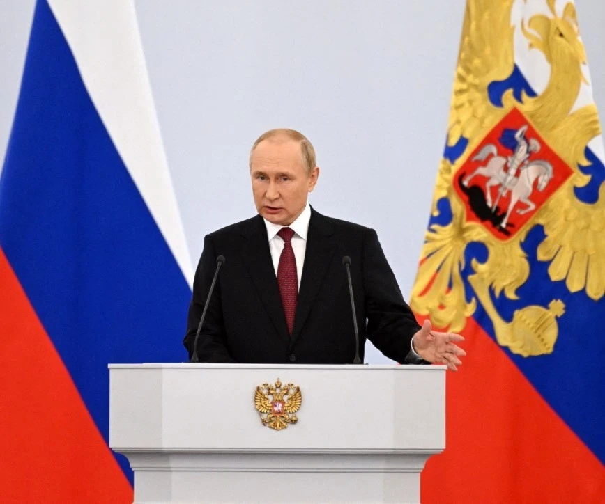 Vladímir Putin pronuncia discurstras referendos de integración a Rusia. Foto tomada de AFP Vladímir Putin pronuncia discurstras referendos de integración a Rusia. Foto tomada de AFP