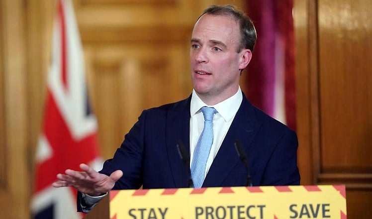 El canciller británico, Dominic Raab.