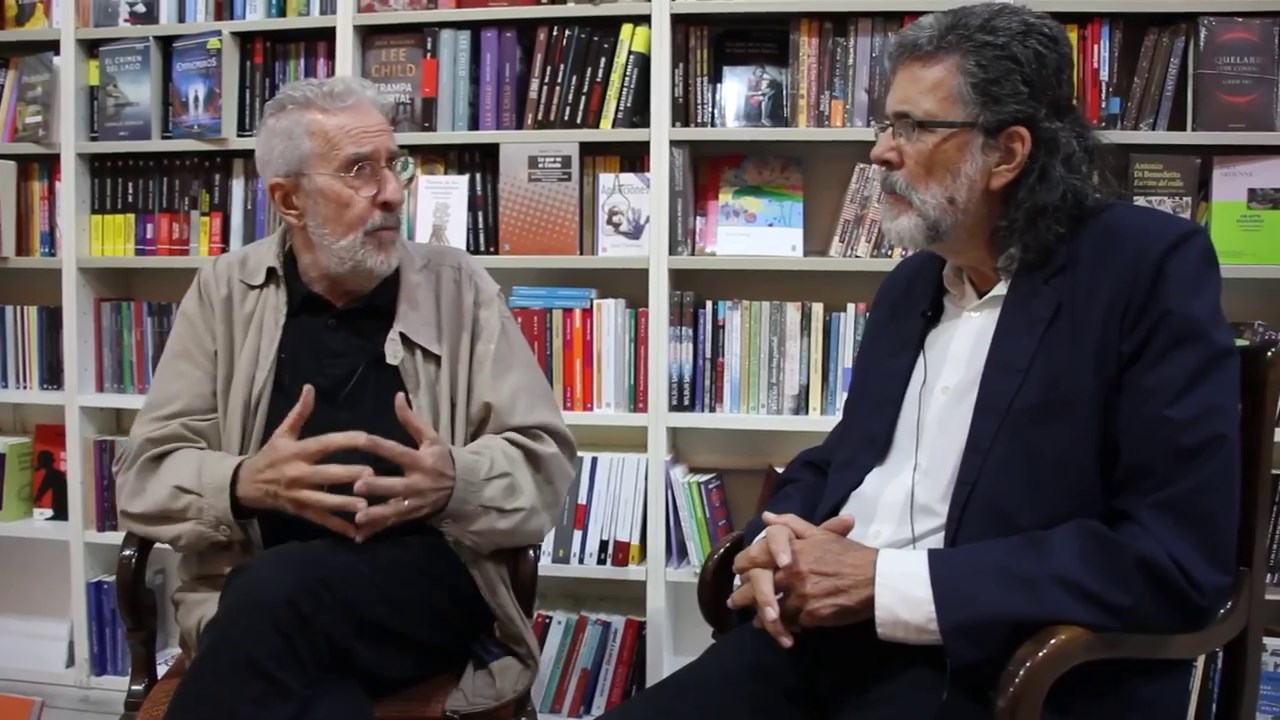 Atilio Borón (a la izquierda) y Abel Prieto (a la derecha). Foto: Redes.