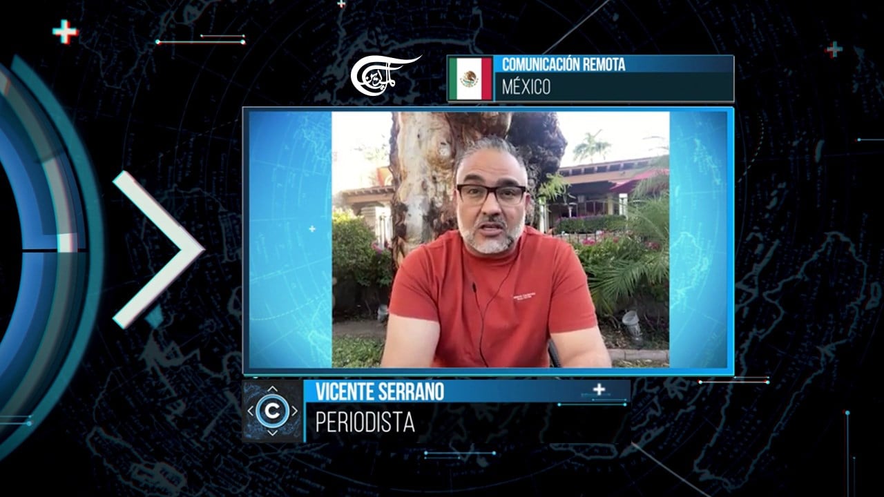 Vicente Serrano en el programa Conflictos, de Al Mayadeen en español