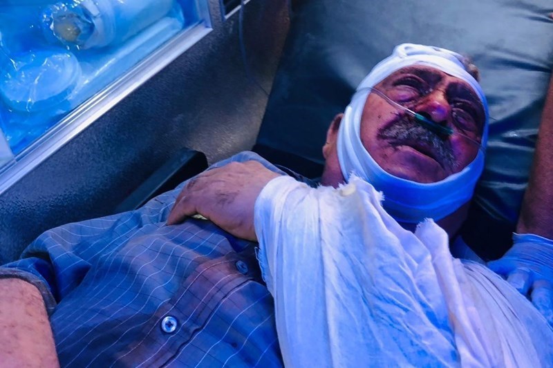 Palestino herido durante la incursión israelí en Ramallah.