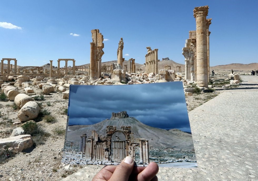 Rusia liderará la restauración del Arco del Triunfo en Palmira, Siria. Foto: AFP. 